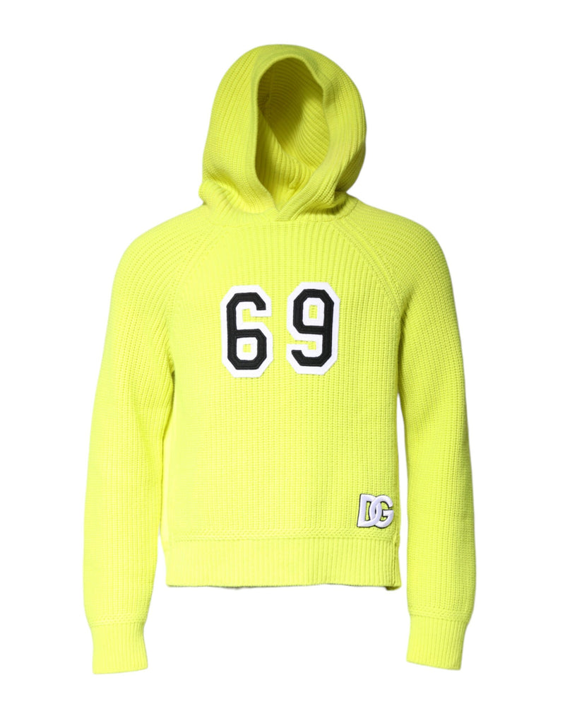 Green 69 Knit Hooded Men Pullover Sweater-Dolce & Gabbana-LabelTerrace.com