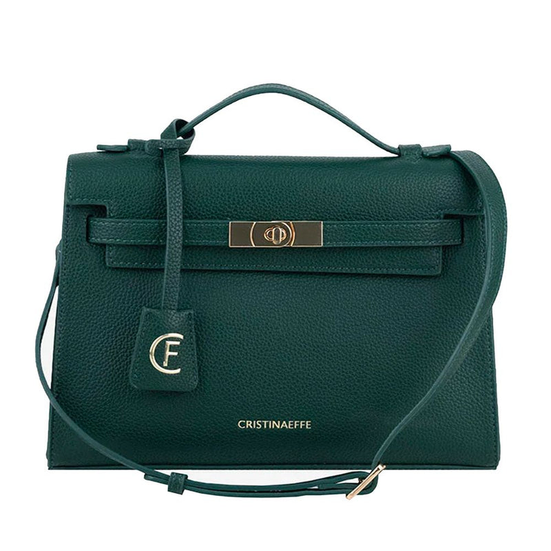 Green Artificial Leather Women Crossbody Bag-CRISTINAEFFE-LabelTerrace.com
