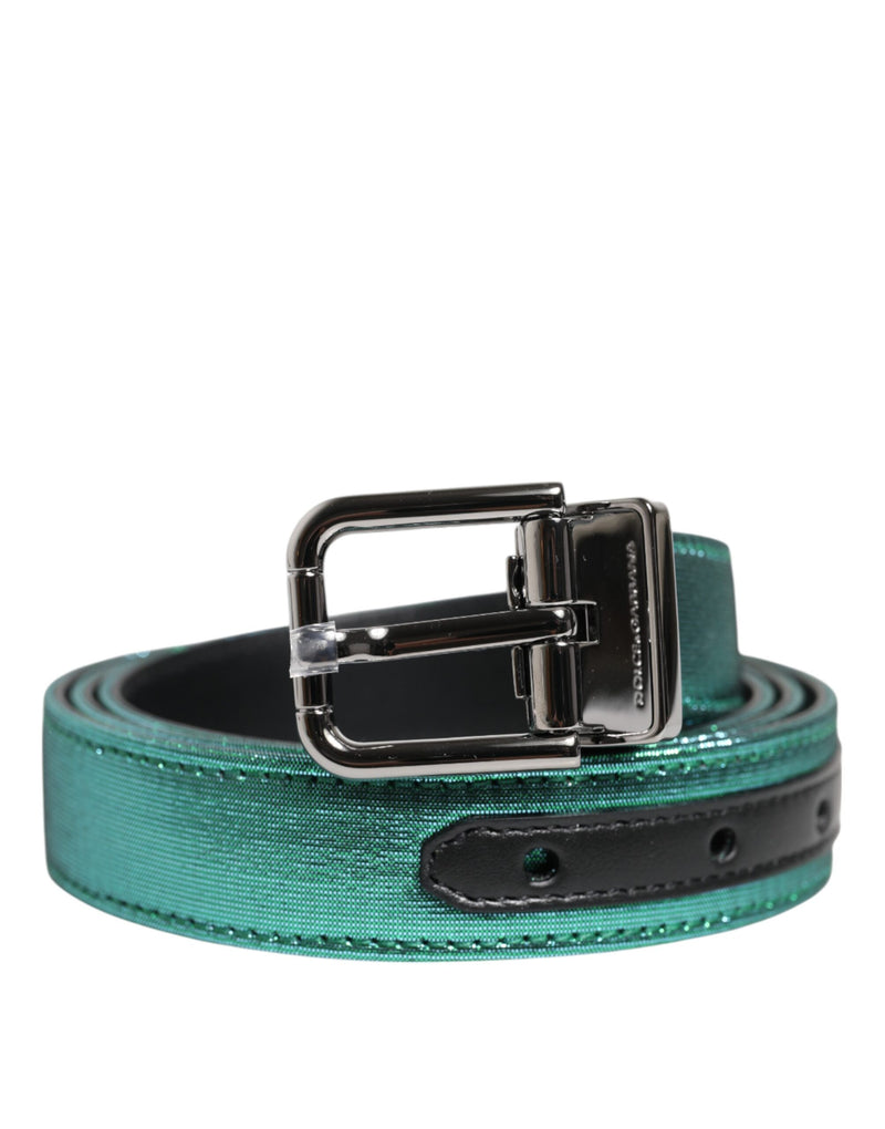 Green Black Polyester Metal Buckle Belt-Dolce & Gabbana-LabelTerrace.com