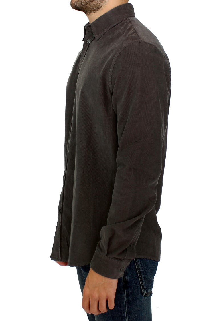 Green Button Front Cotton Casual Shirt-GF Ferre-LabelTerrace.com