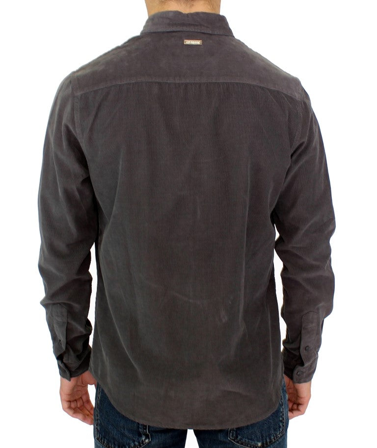 Green Button Front Cotton Casual Shirt-GF Ferre-LabelTerrace.com