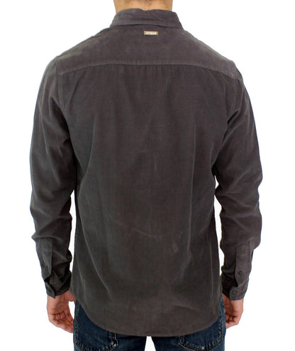 Green Button Front Cotton Casual Shirt-GF Ferre-LabelTerrace.com