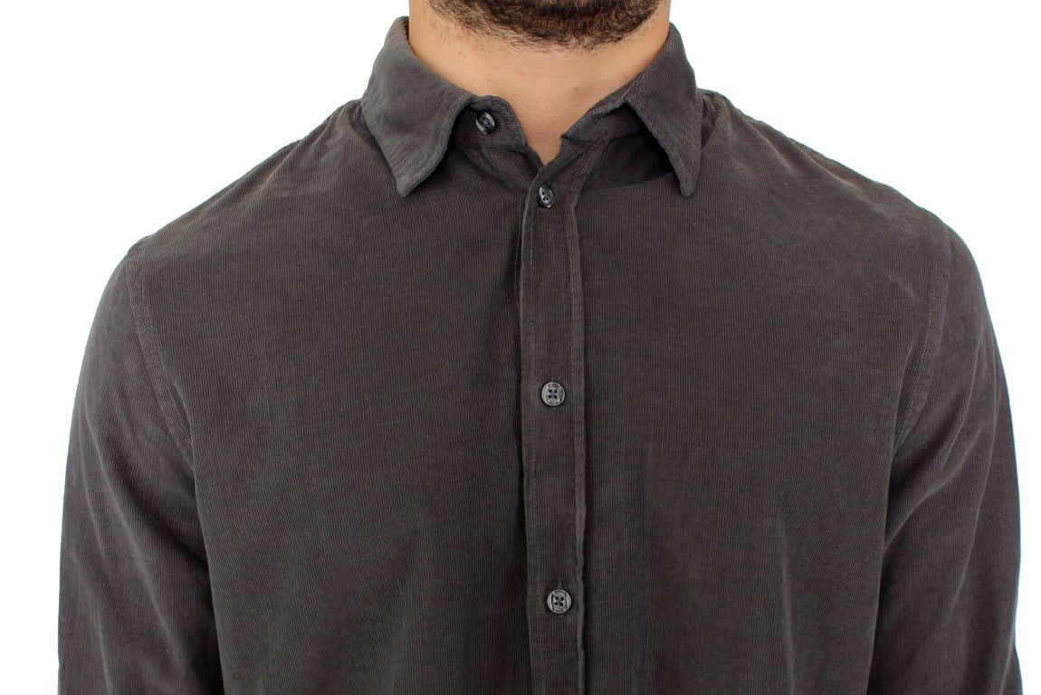 Green Button Front Cotton Casual Shirt-GF Ferre-LabelTerrace.com