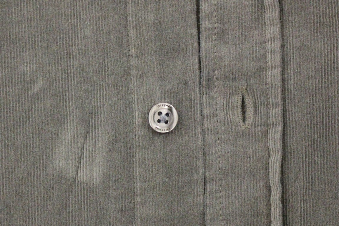 Green Button Front Cotton Casual Shirt-GF Ferre-LabelTerrace.com