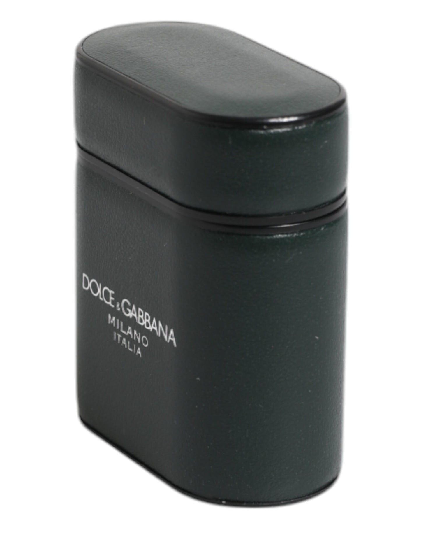 Green Calfskin Leather Logo Print Flip Holder Airpods Case-Dolce & Gabbana-LabelTerrace.com