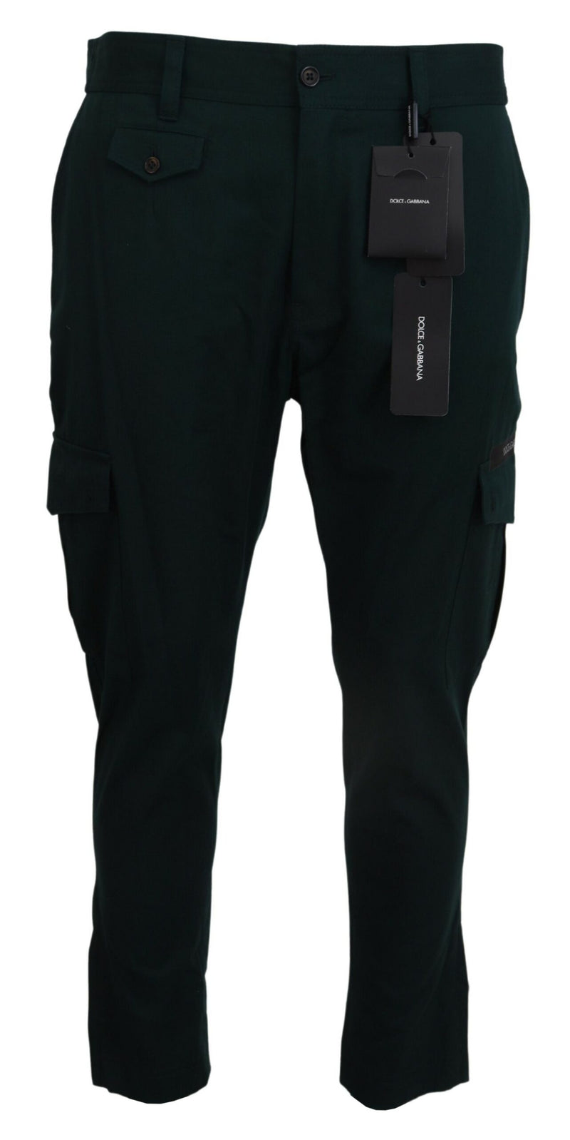 Green Cargo Cotton Stretch Jeans Pant-Dolce & Gabbana-LabelTerrace.com