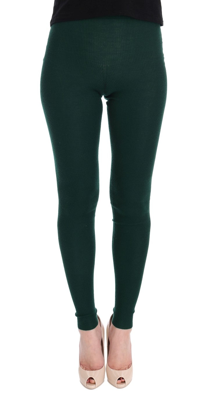 Green Cashmere Stretch Tights-Dolce & Gabbana-LabelTerrace.com