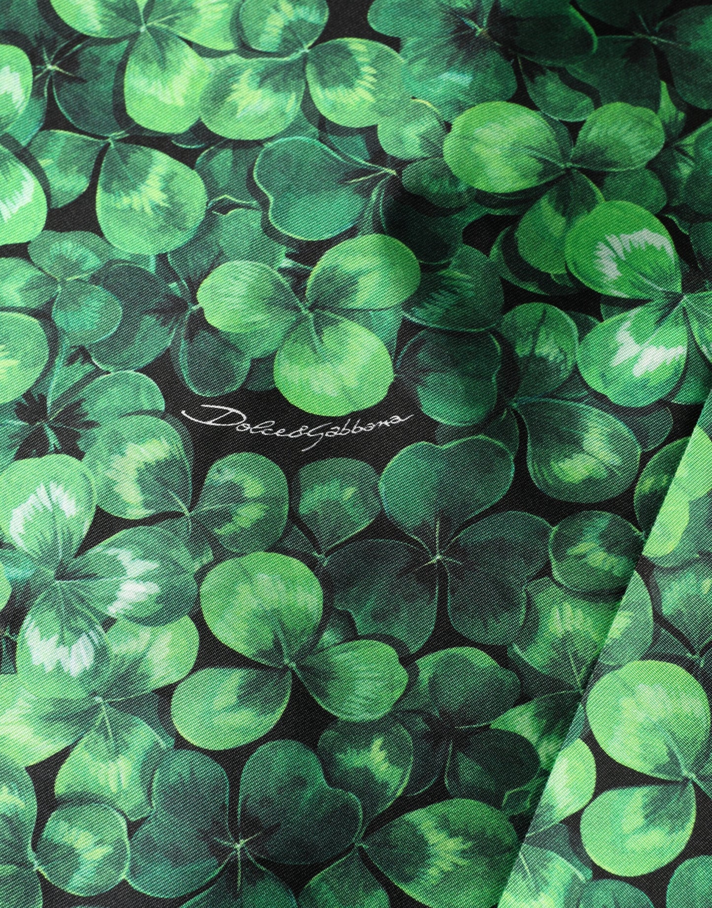 Green Clover Print Sleeveless A-Line Dress