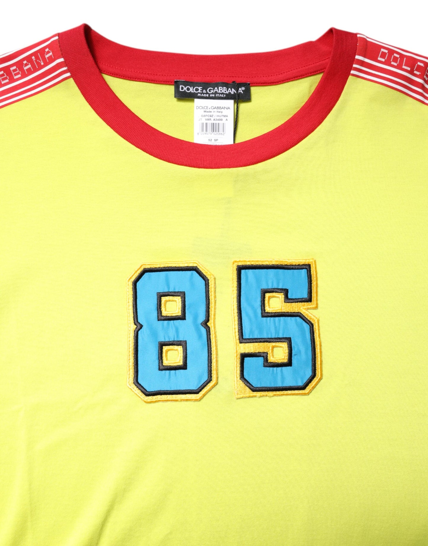 Green Cotton 85 Patch Crew Neck T-shirt-Dolce & Gabbana-LabelTerrace.com