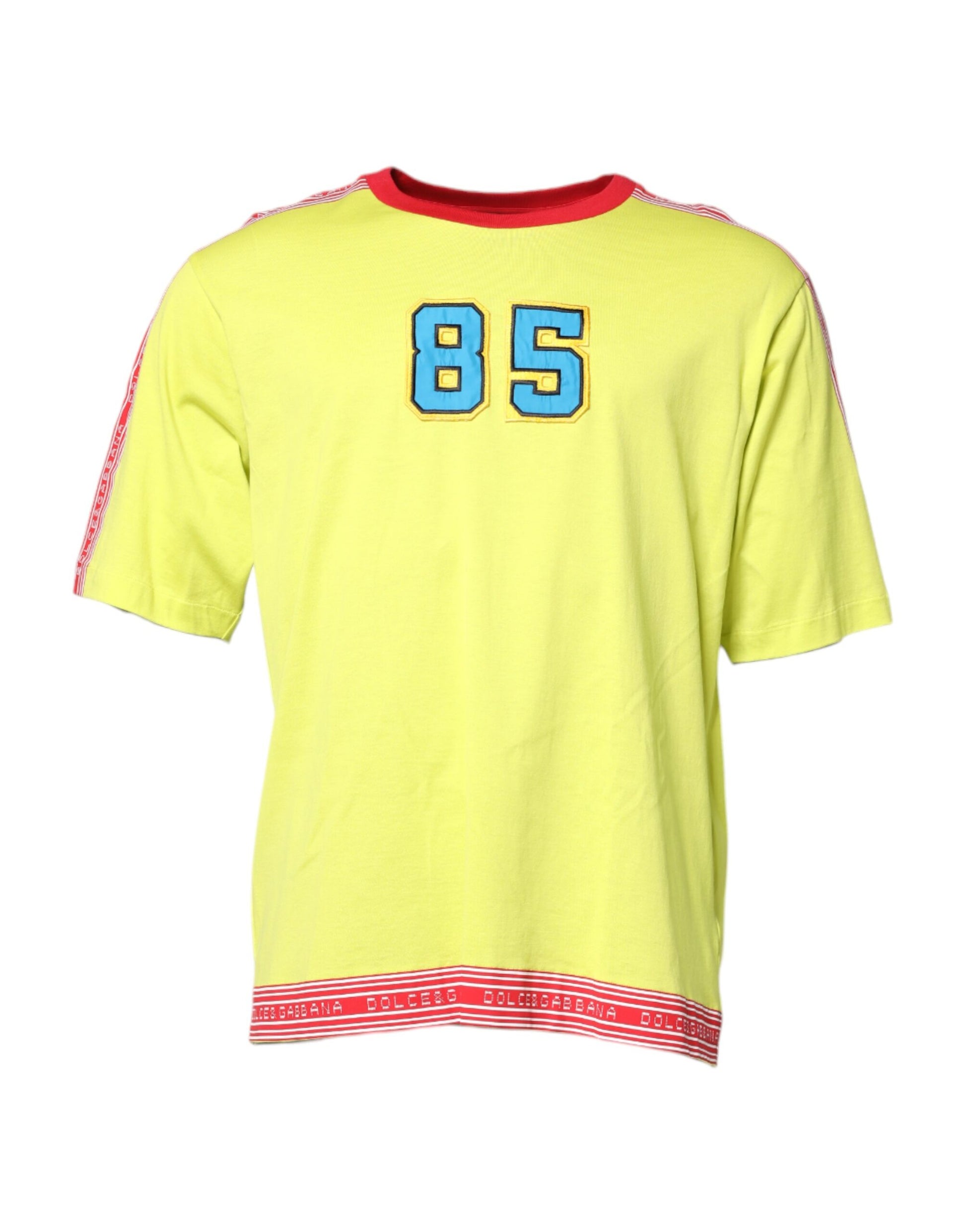 Green Cotton 85 Patch Crew Neck T-shirt-Dolce & Gabbana-LabelTerrace.com