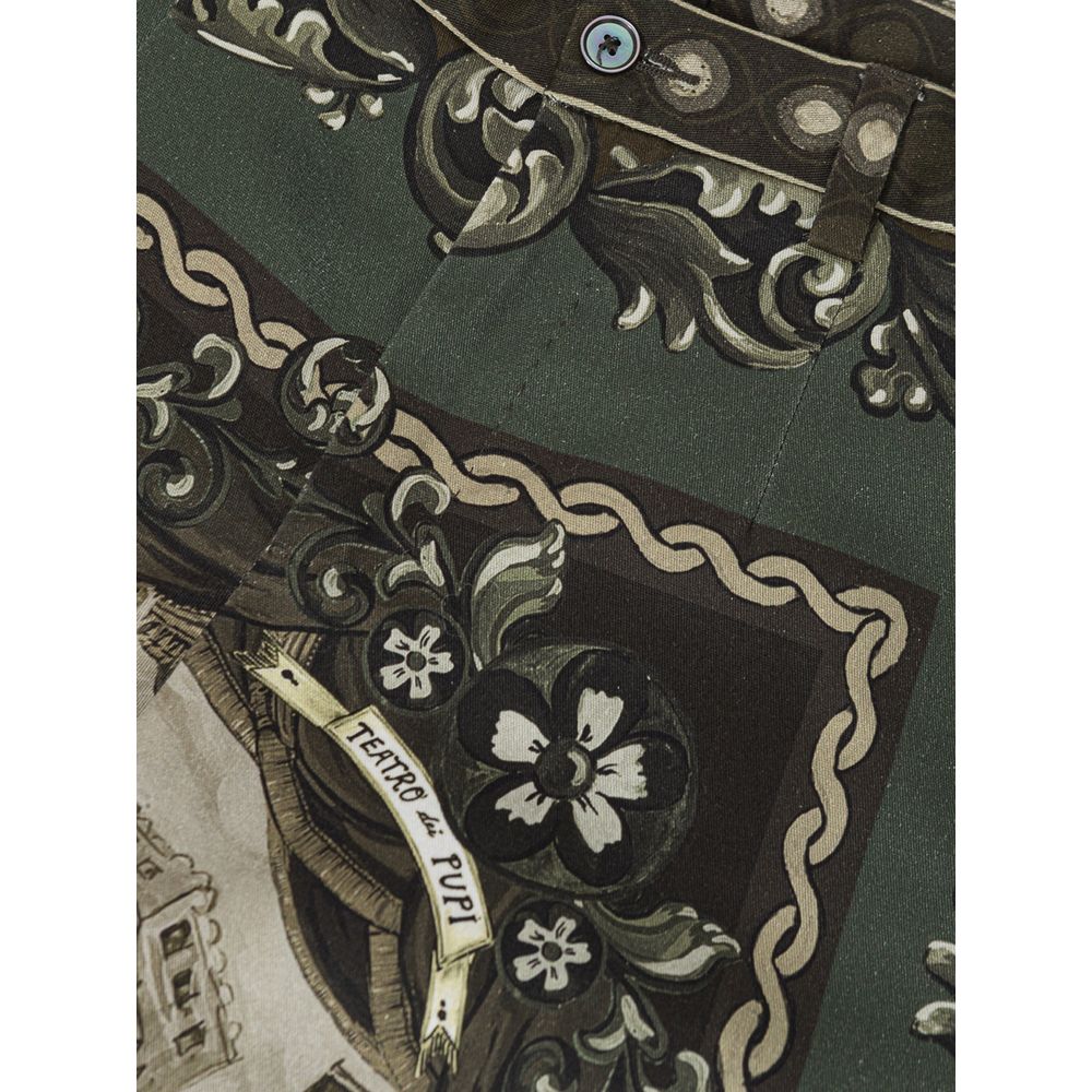 Green Cotton Pant-Dolce & Gabbana-LabelTerrace.com