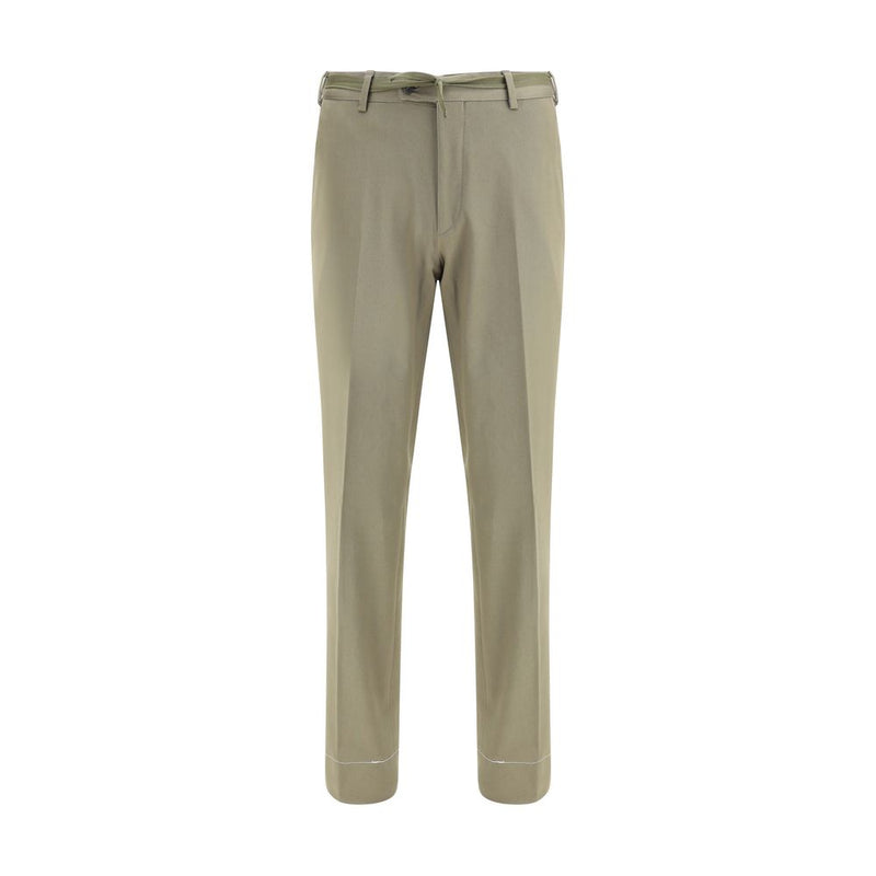 Green Cotton Chino Pants