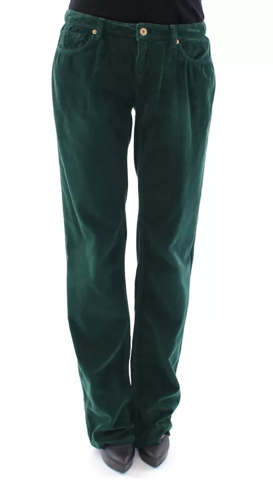 Green Cotton Corduroys SLIMMY Fit D&G Pants-Dolce & Gabbana-LabelTerrace.com