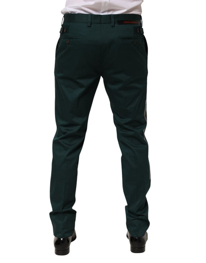 Green Cotton Formal Dress Men Trouser Pants-Dolce & Gabbana-LabelTerrace.com