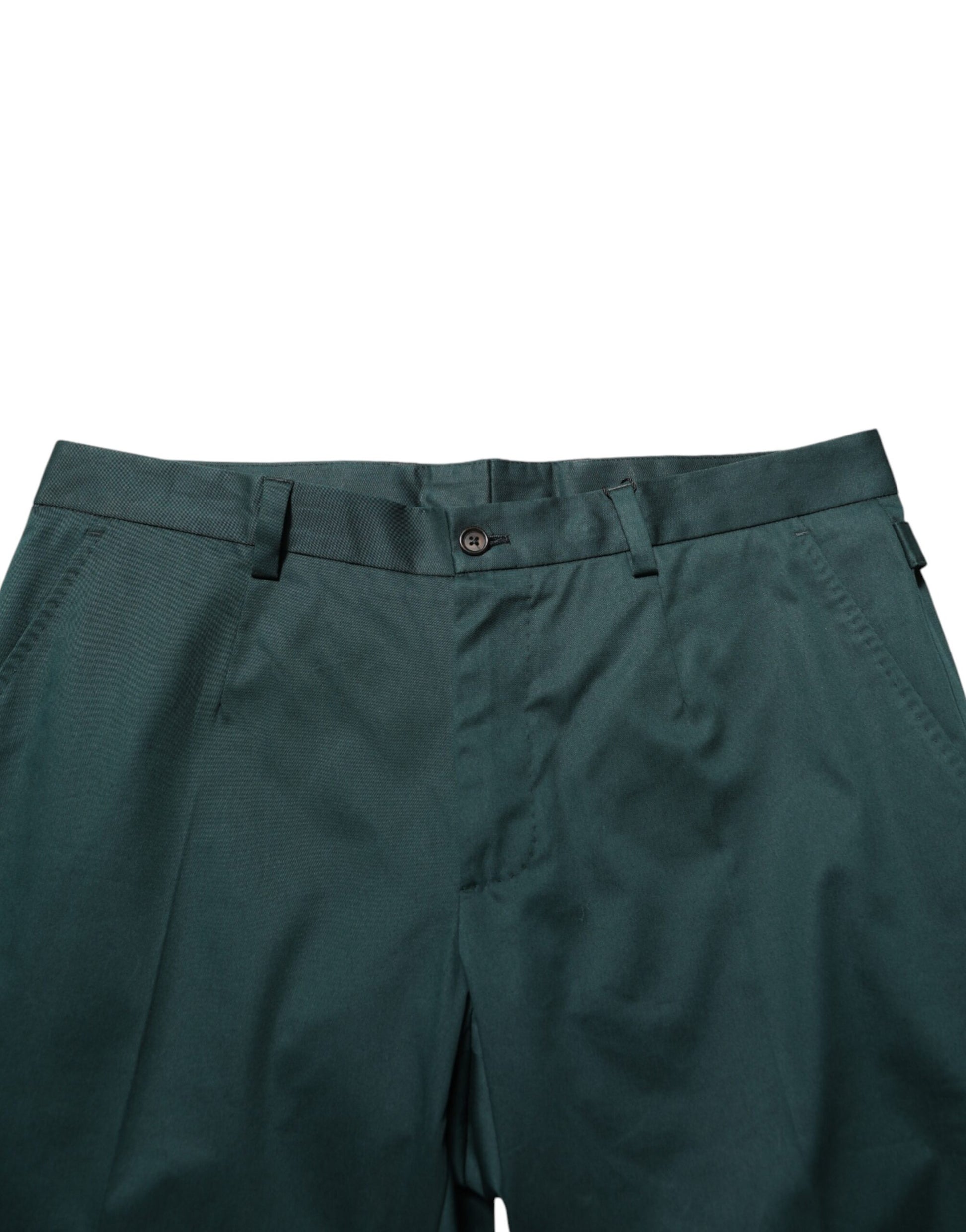 Green Cotton Formal Dress Men Trouser Pants-Dolce & Gabbana-LabelTerrace.com
