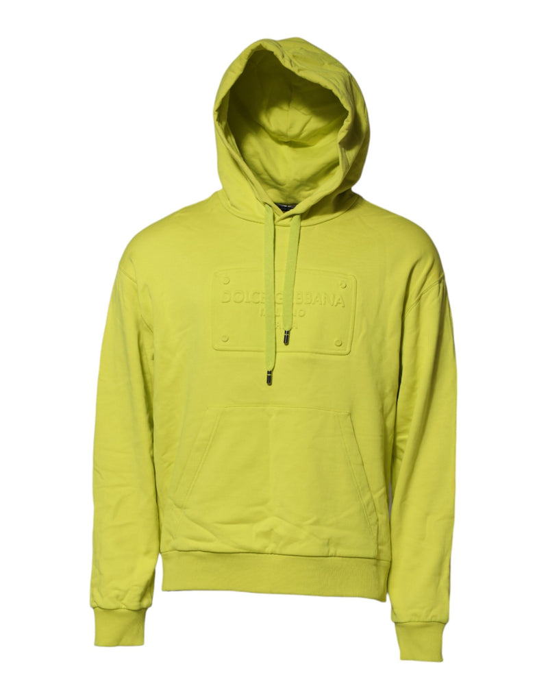 Green Cotton Hooded Logo Sweatshirt Sweater-Dolce & Gabbana-LabelTerrace.com