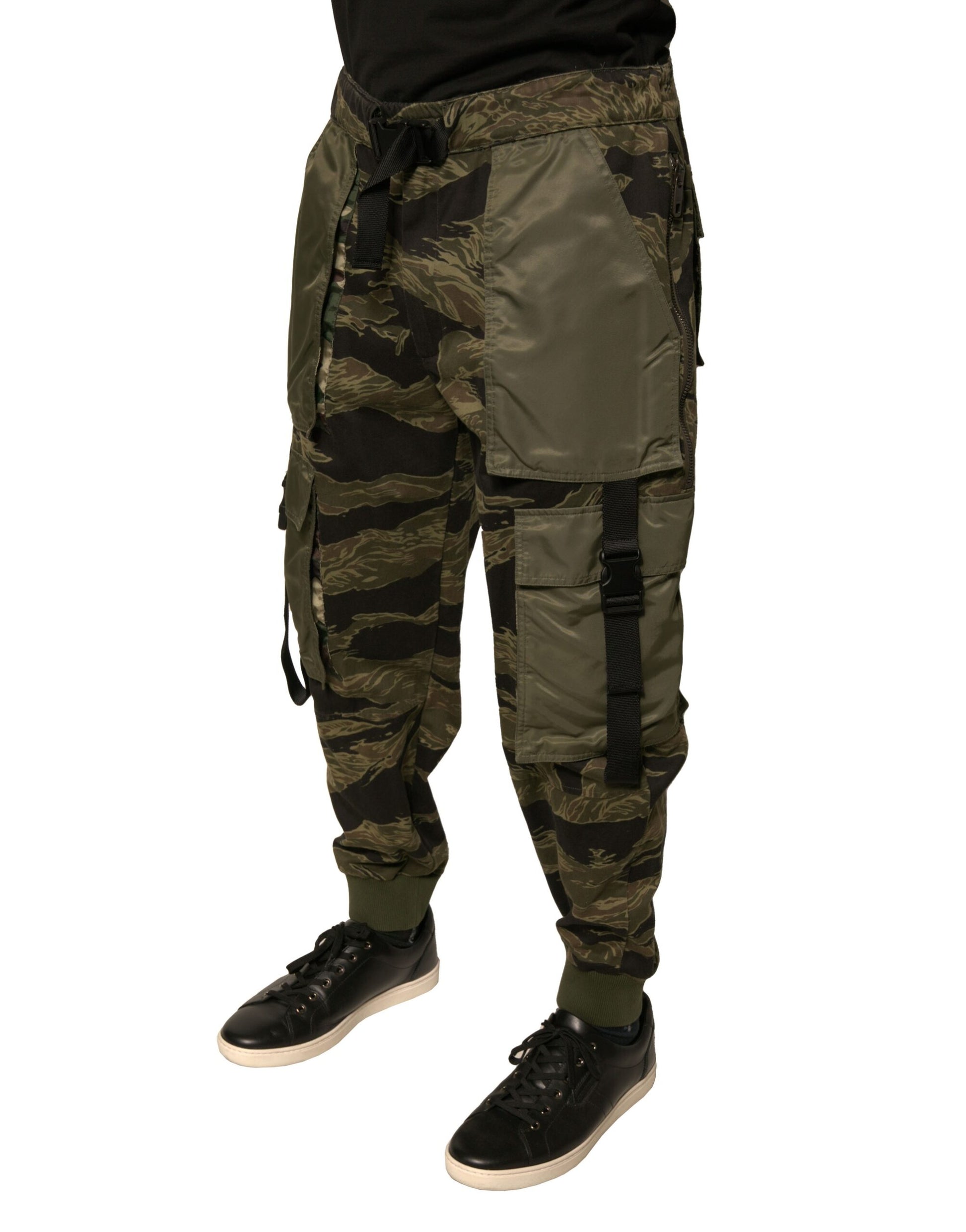 Green Cotton Jogger Cargo Pants-Dolce & Gabbana-LabelTerrace.com