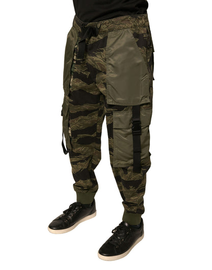 Green Cotton Jogger Cargo Pants-Dolce & Gabbana-LabelTerrace.com