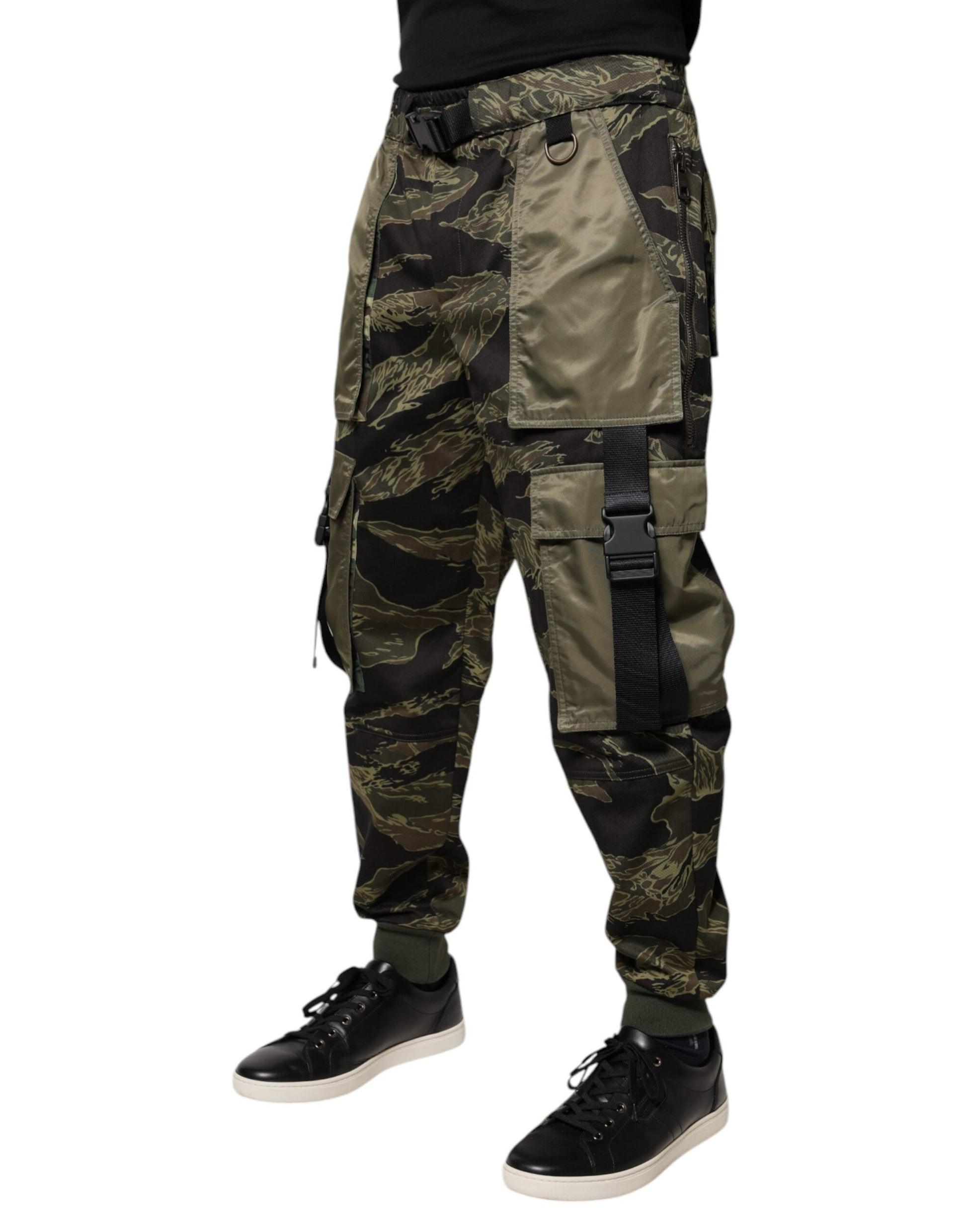 Green Cotton Jogger Cargo Pants-Dolce & Gabbana-LabelTerrace.com