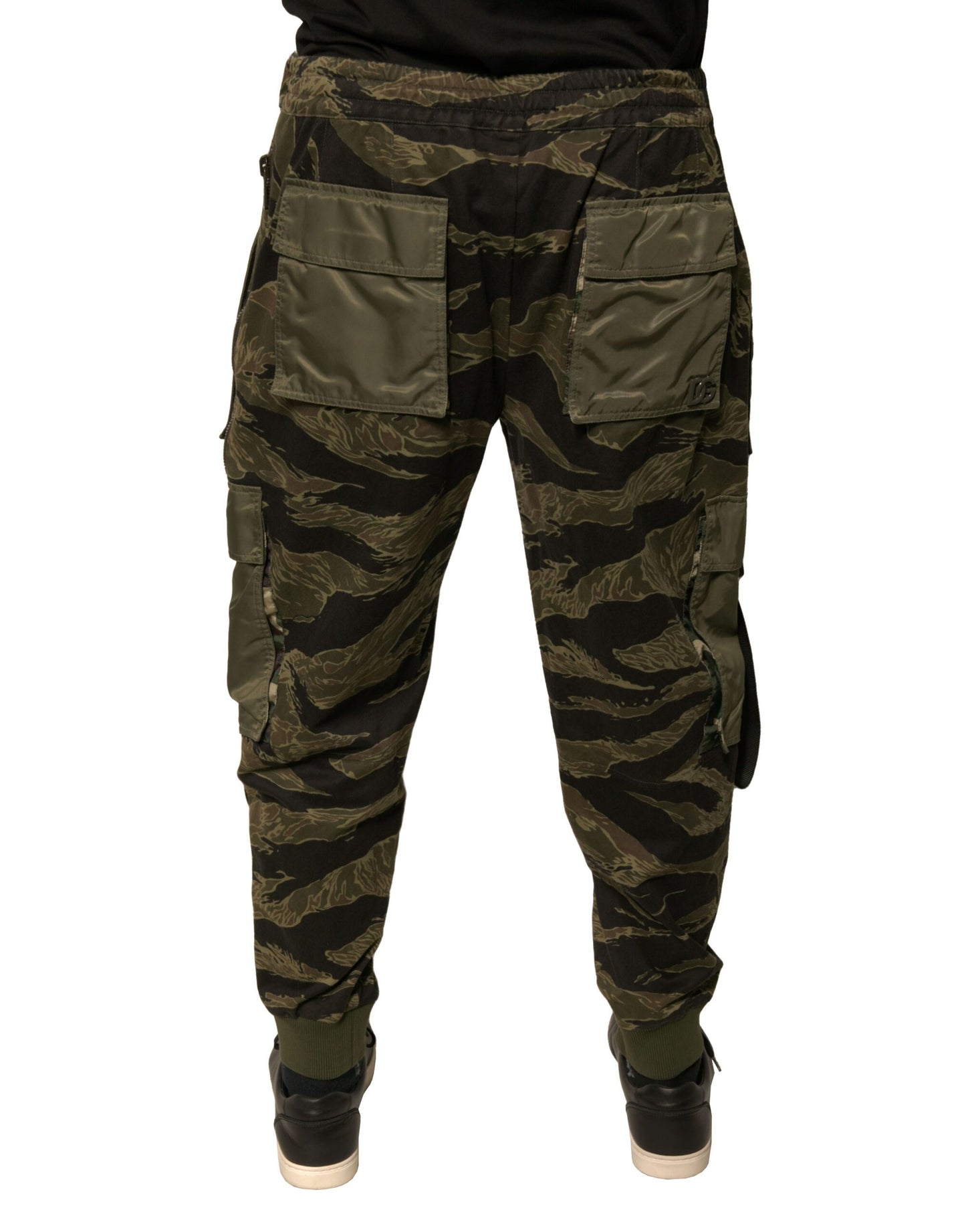 Green Cotton Jogger Cargo Pants-Dolce & Gabbana-LabelTerrace.com