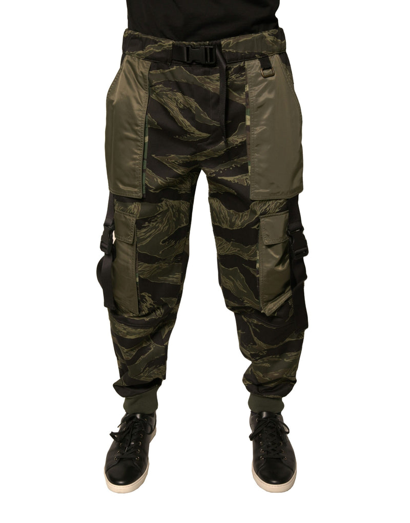Green Cotton Jogger Cargo Pants-Dolce & Gabbana-LabelTerrace.com