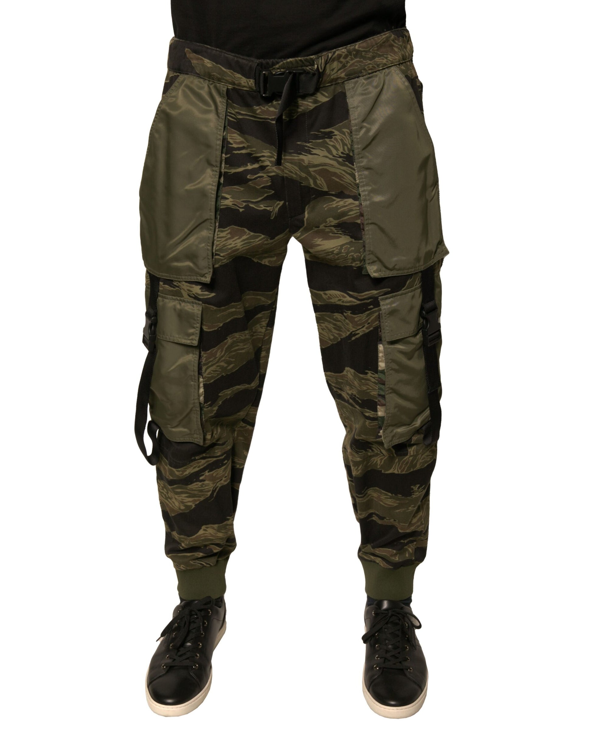 Green Cotton Jogger Cargo Pants-Dolce & Gabbana-LabelTerrace.com