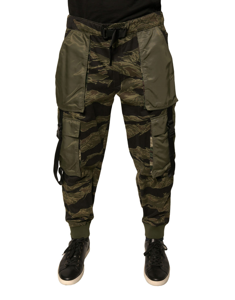 Green Cotton Jogger Cargo Pants-Dolce & Gabbana-LabelTerrace.com