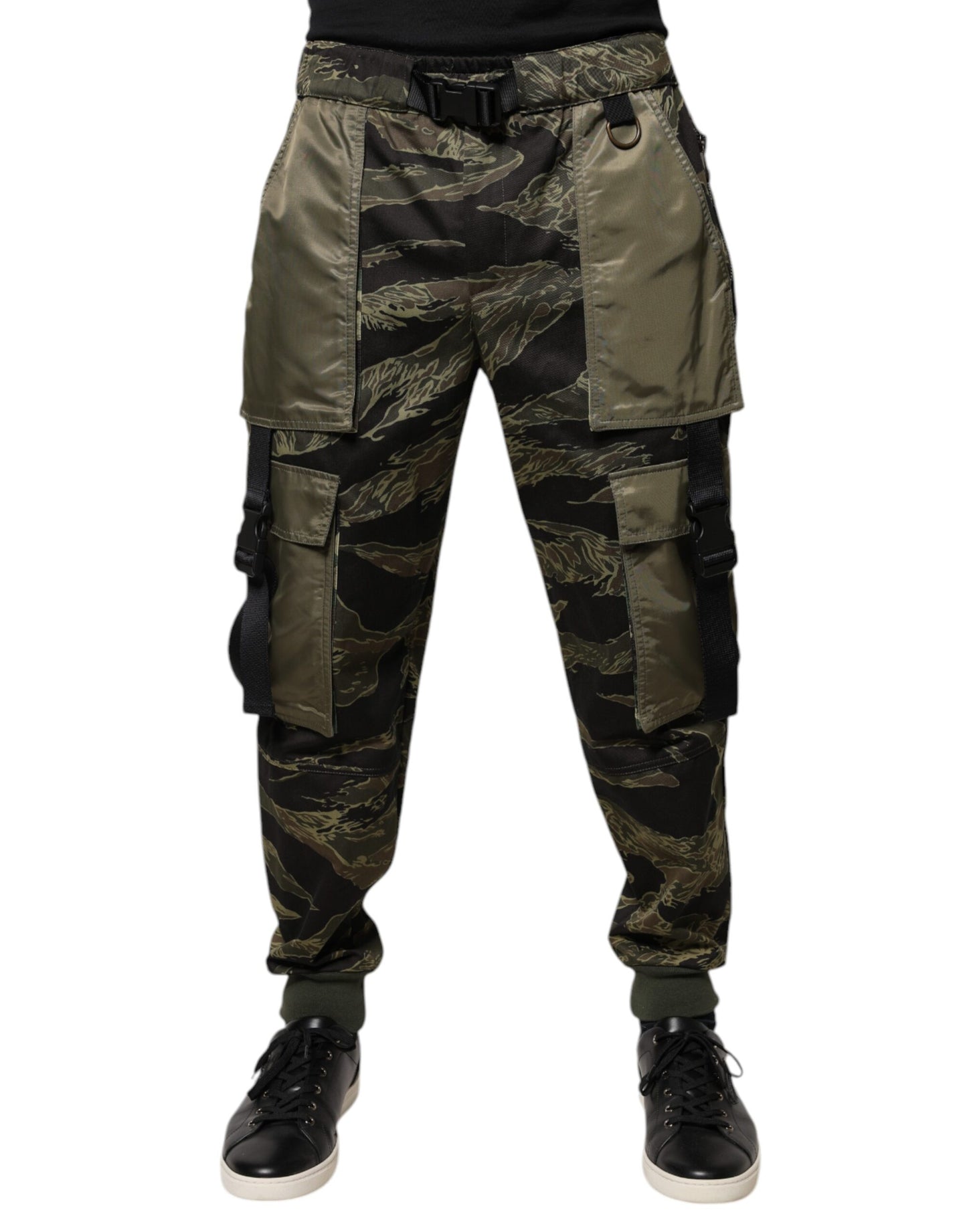 Green Cotton Jogger Cargo Pants-Dolce & Gabbana-LabelTerrace.com