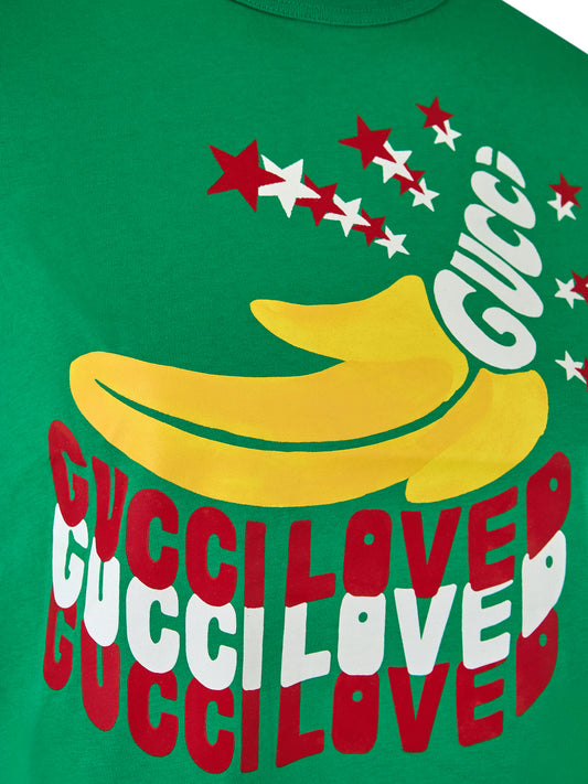 Green Cotton Logo T-Shirt-Gucci-LabelTerrace.com