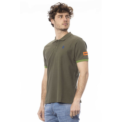 Green Cotton Men Polo Shirt-Invicta-LabelTerrace.com
