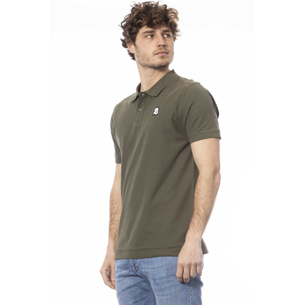 Green Cotton Men Polo Shirt-Invicta-LabelTerrace.com