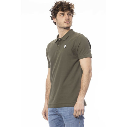 Green Cotton Men Polo Shirt-Invicta-LabelTerrace.com