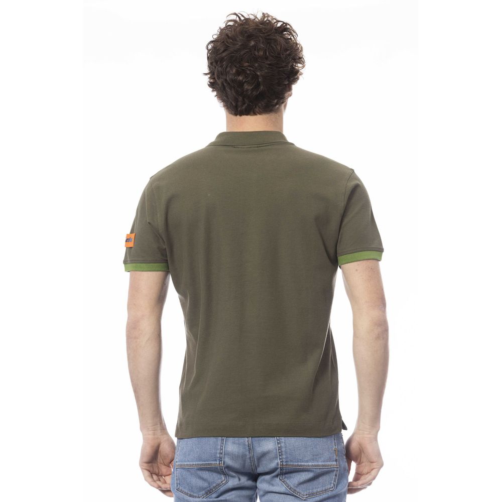 Green Cotton Men Polo Shirt-Invicta-LabelTerrace.com