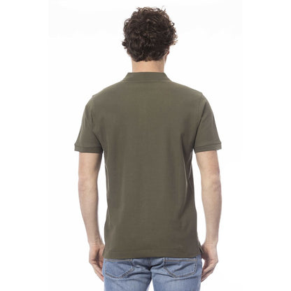 Green Cotton Men Polo Shirt-Invicta-LabelTerrace.com