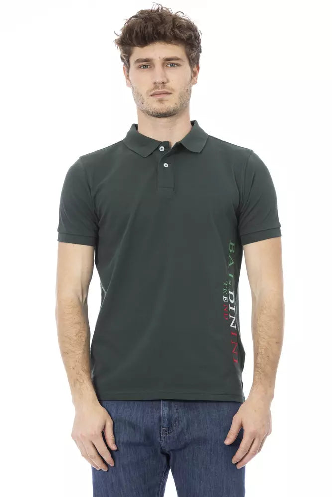 Green Cotton Men Polo Shirt-Baldinini Trend-LabelTerrace.com