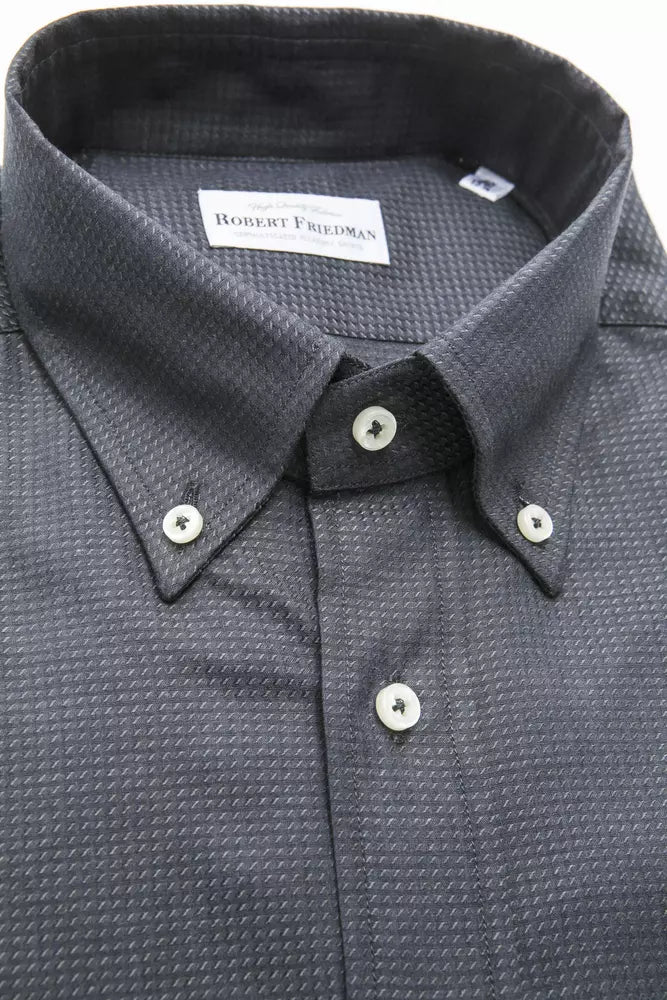 Green Cotton Men Shirt-Robert Friedman-LabelTerrace.com