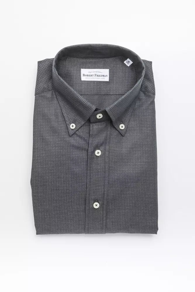 Green Cotton Men Shirt-Robert Friedman-LabelTerrace.com