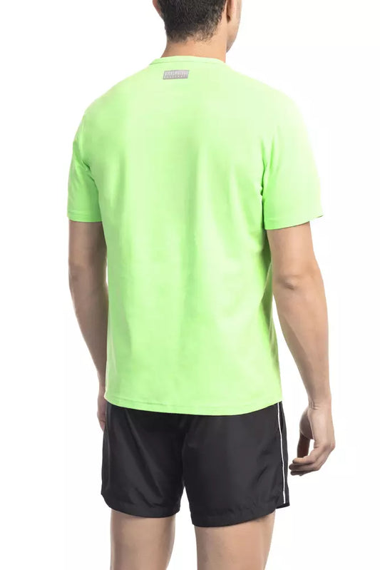 Green Cotton Men T-Shirt-Bikkembergs-LabelTerrace.com
