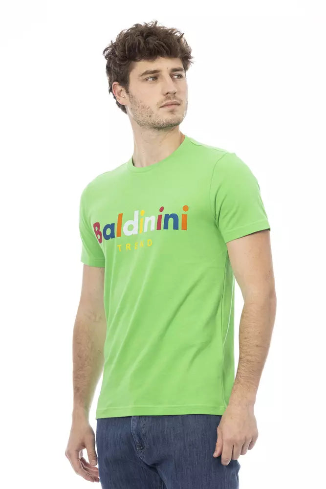 Green Cotton Men T-Shirt-Baldinini Trend-LabelTerrace.com