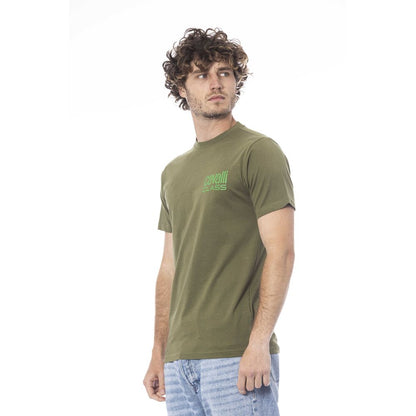 Green Cotton Men T-Shirt-Cavalli Class-LabelTerrace.com