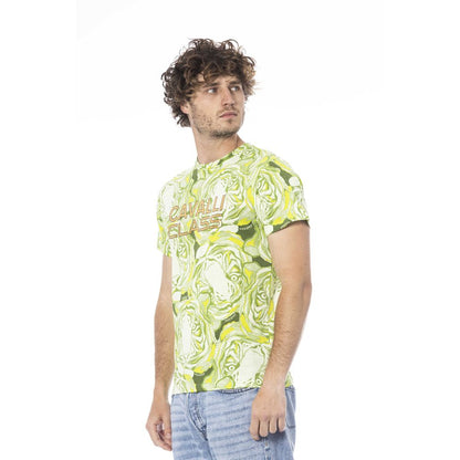 Green Cotton Men T-Shirt-Cavalli Class-LabelTerrace.com