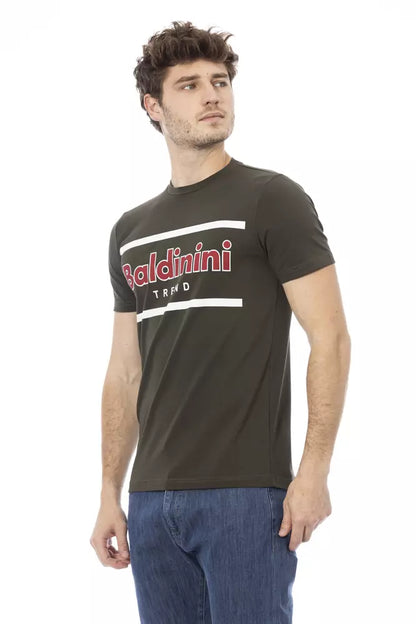 Green Cotton Men T-Shirt-Baldinini Trend-LabelTerrace.com