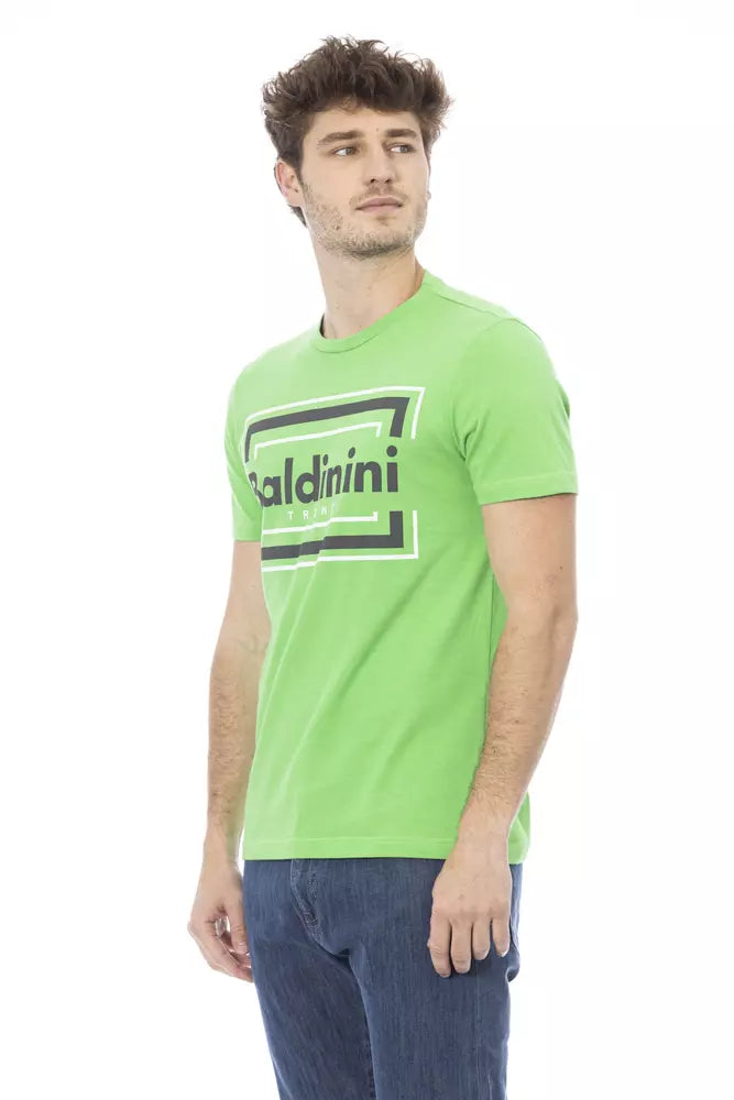 Green Cotton Men T-Shirt-Baldinini Trend-LabelTerrace.com