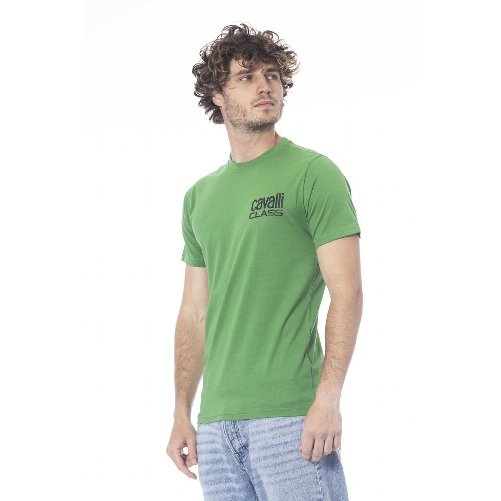 Green Cotton Men T-Shirt-Cavalli Class-LabelTerrace.com