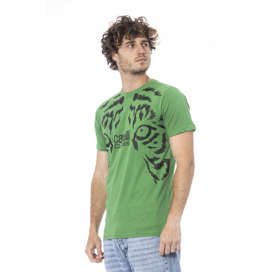 Green Cotton Men T-Shirt-Cavalli Class-LabelTerrace.com