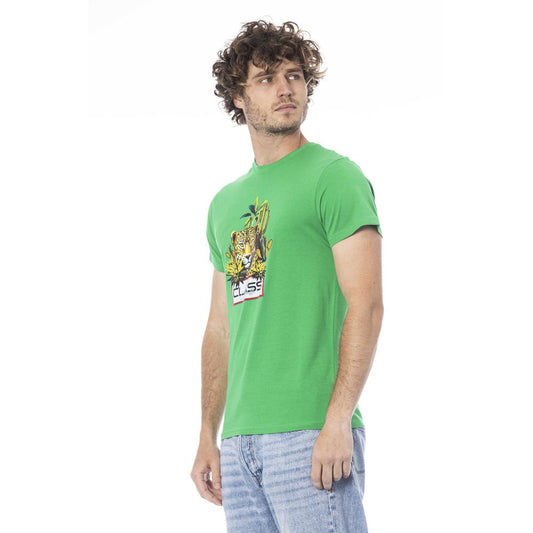 Green Cotton Men T-Shirt-Cavalli Class-LabelTerrace.com