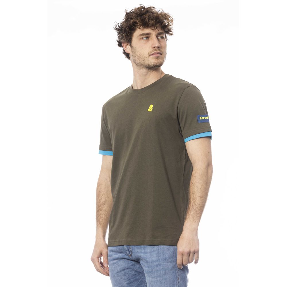 Green Cotton Men T-Shirt-Invicta-LabelTerrace.com