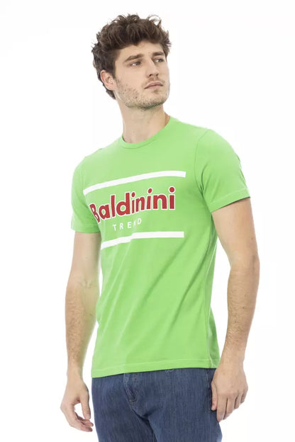 Green Cotton Men T-Shirt-Baldinini Trend-LabelTerrace.com