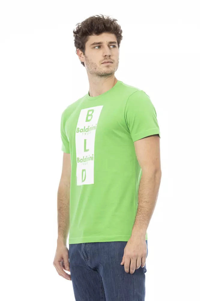 Green Cotton Men T-Shirt-Baldinini Trend-LabelTerrace.com