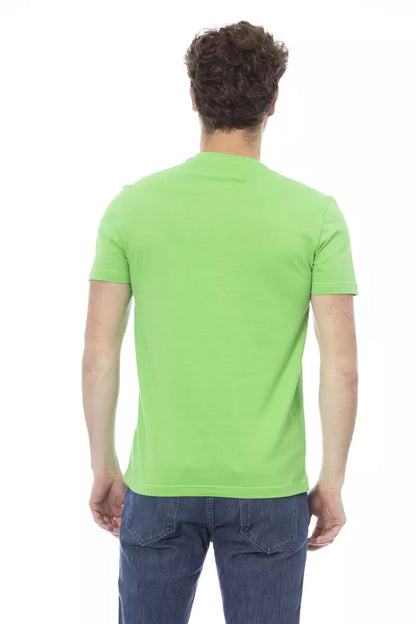 Green Cotton Men T-Shirt-Baldinini Trend-LabelTerrace.com